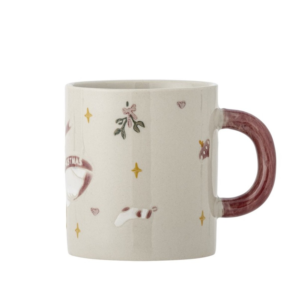 Tasse grès décore noël Mary set de 4 crème, BLOOMINGVILLE