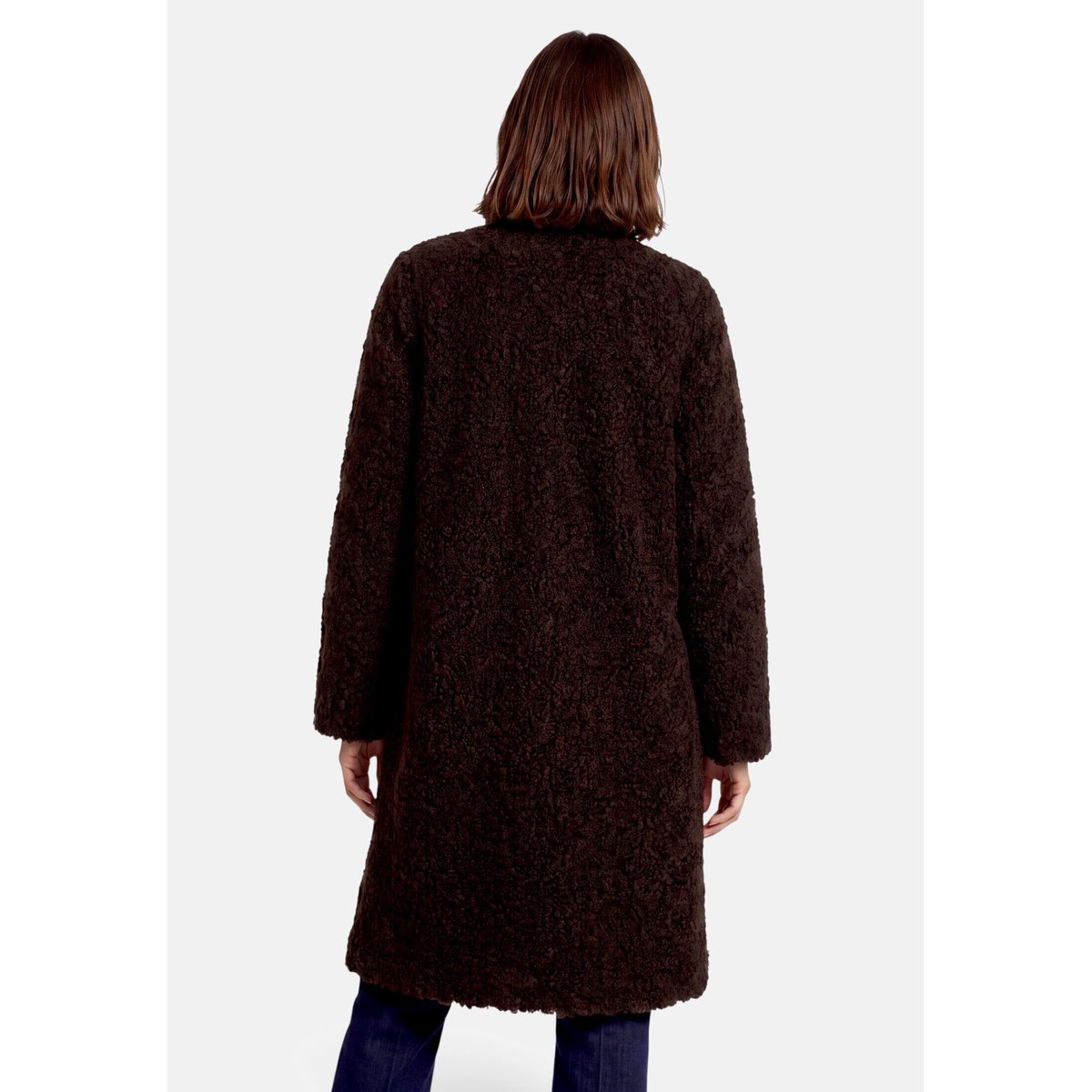 Manteau d'hiver à col droit chocolate plum, ZERO