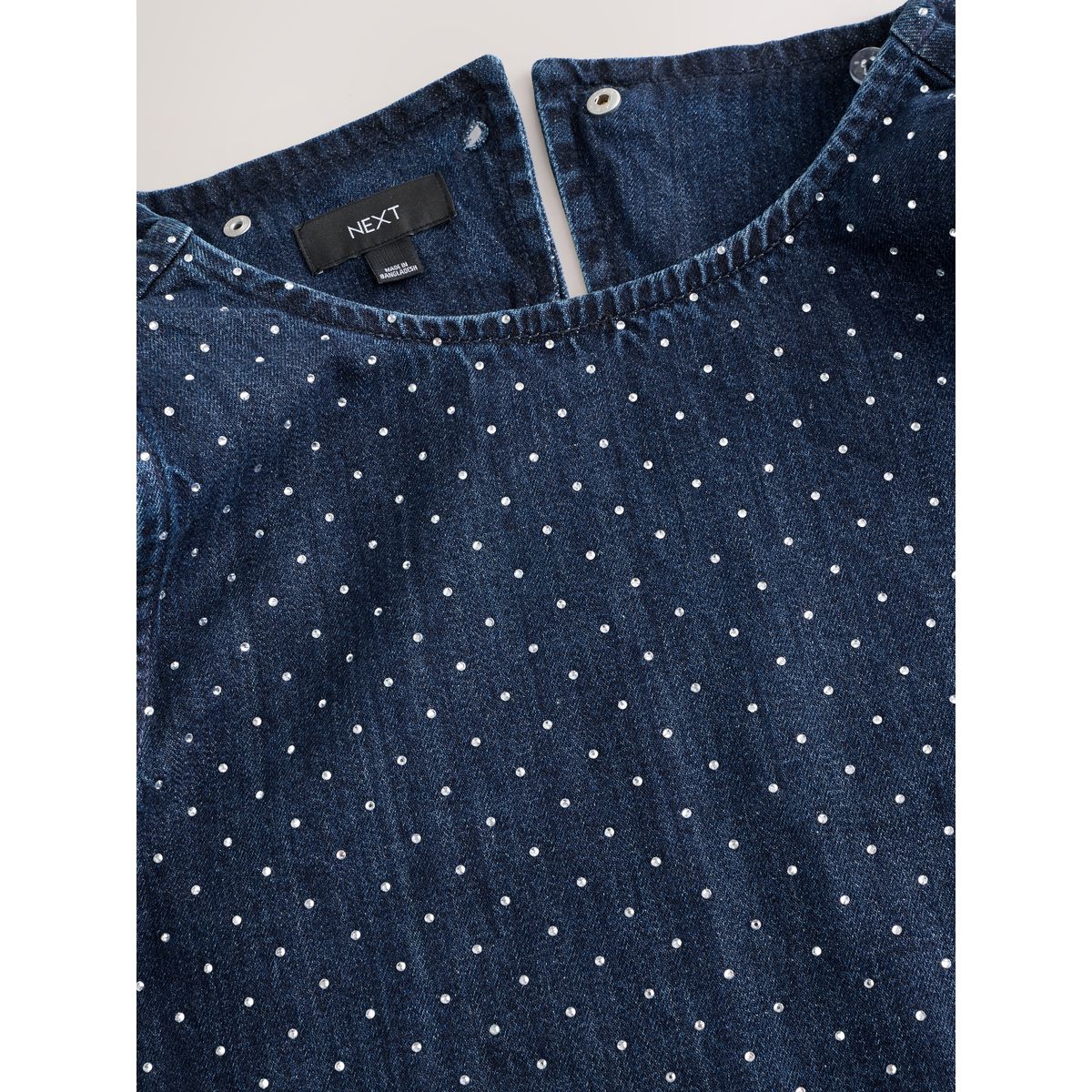 Haut en denim fantaisie délavage bleu, NEXT