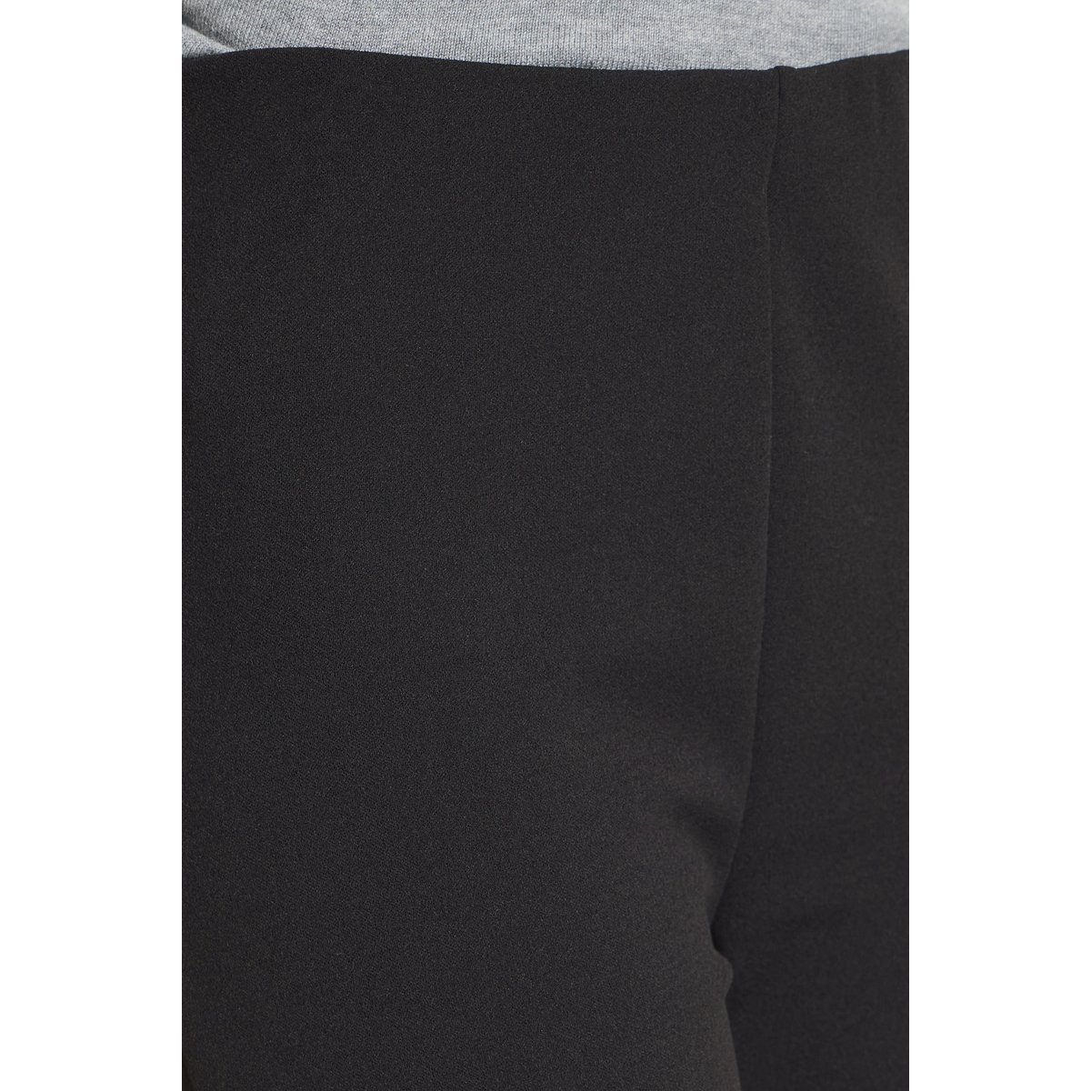 Pantalon coupe droite, jambes larges, taille élastiquée noir, ICHI