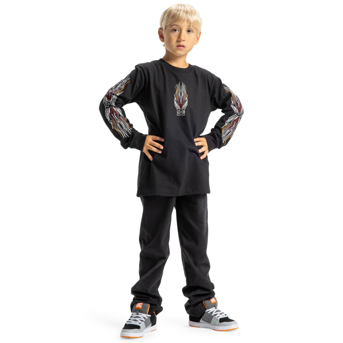 T-shirt manches longues BURNT OUT. noir black, DC SHOES