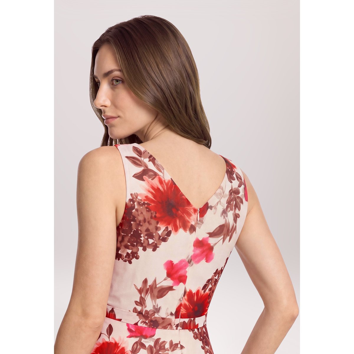 Robe de soirée à plis cream/red, VERA MONT