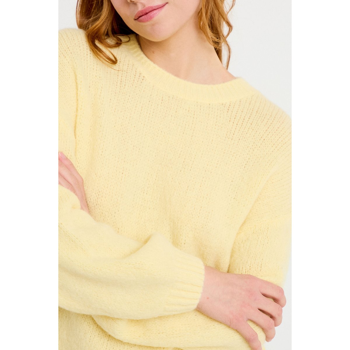 Pull manches longues jaune pastel, CACHE CACHE