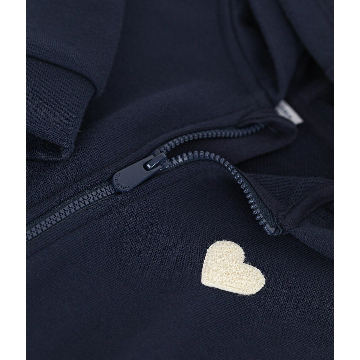 Zip-Up Hoodie in Lightweight Fleece navy blue, PETIT BATEAU