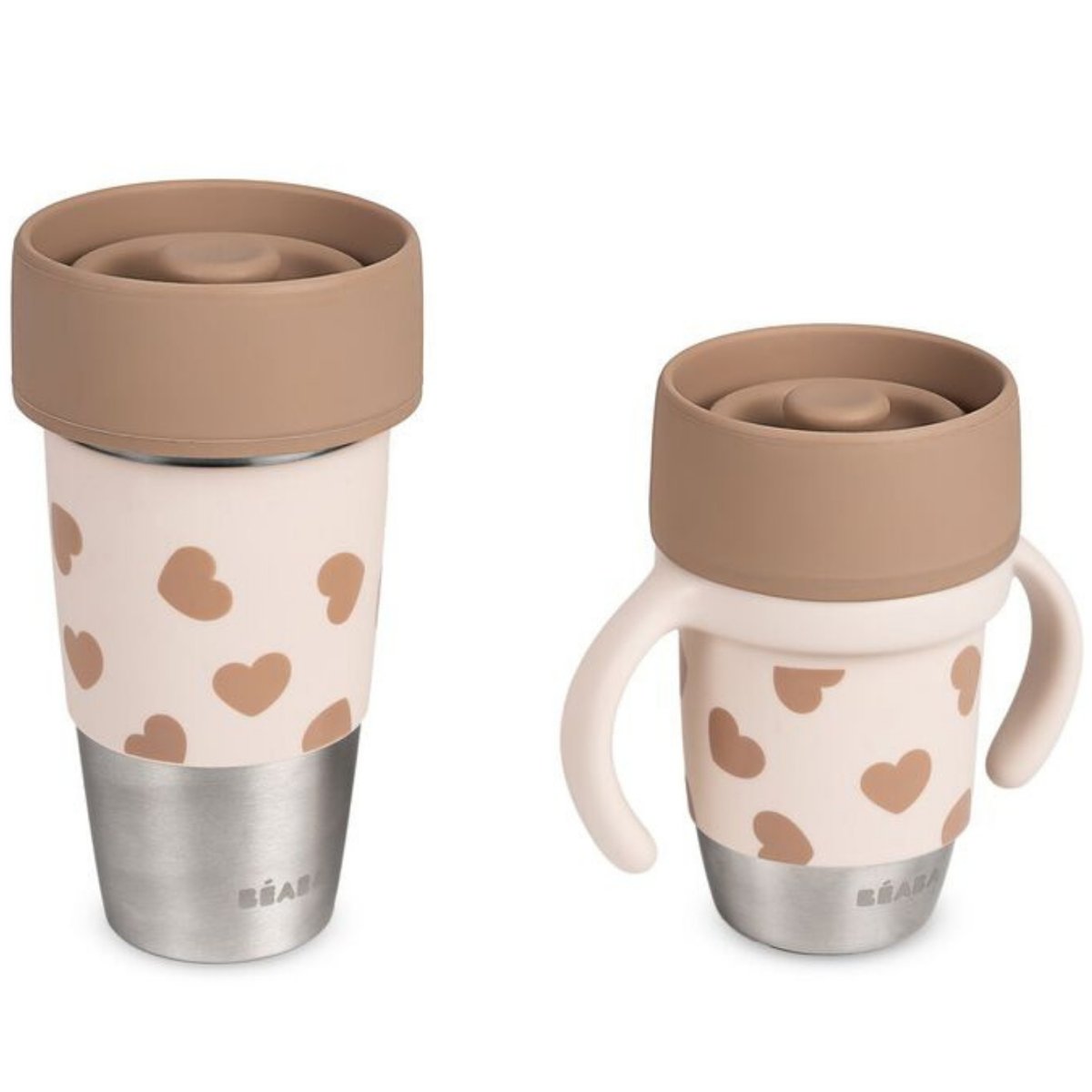 Coffret duo 2 tasses rose, marron, BEABA