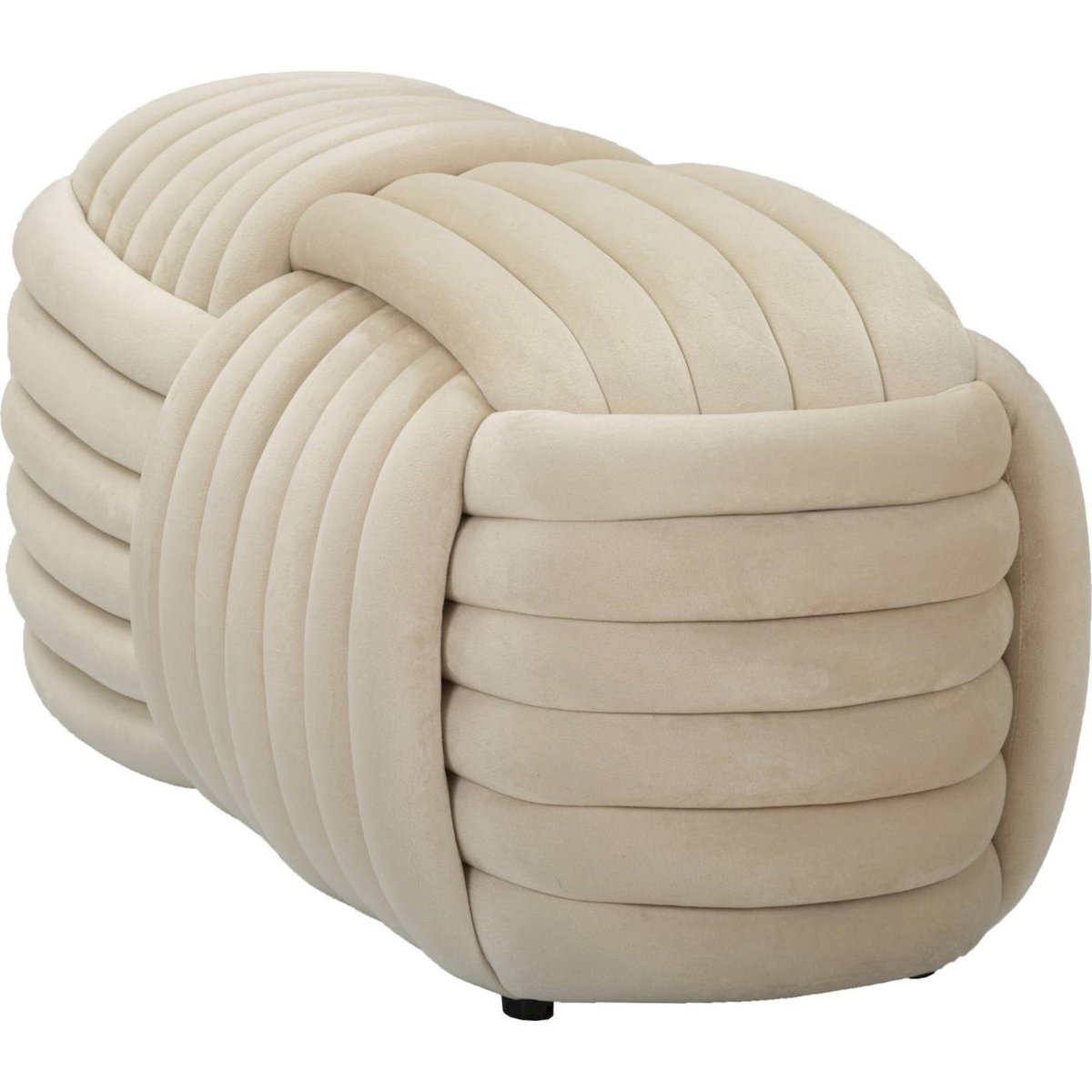 Banc au relief matelassé sculptural GLAM crème, RECOLLECTION