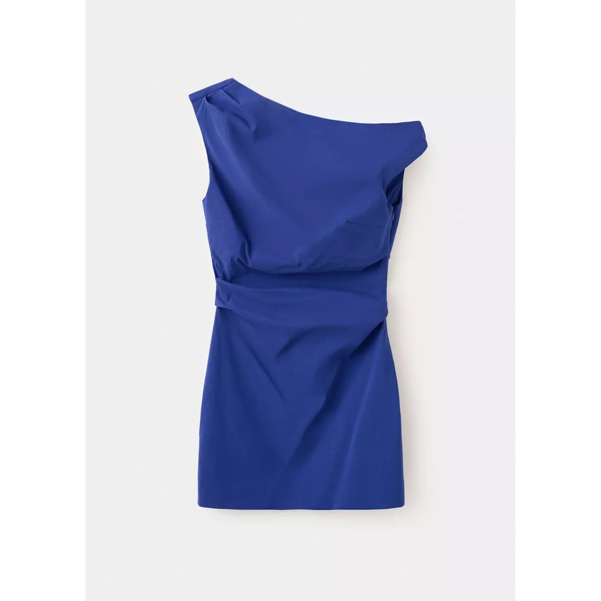 Robe col asymétrique avec détail nœud bleu, MANGO