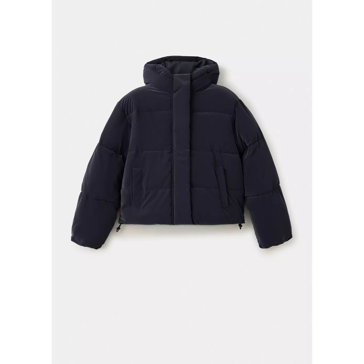 Anorak enduit à capuche bleu marine, MANGO TEEN