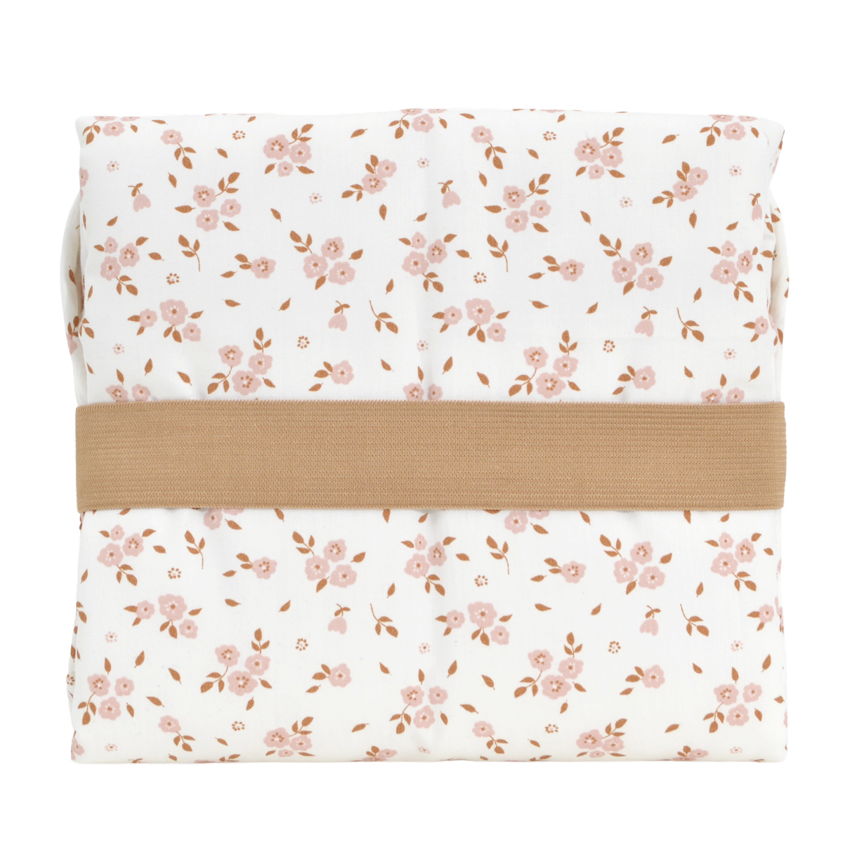 Tapis à langer de voyage coton bio THAIS rose, LITTLE CREVETTE