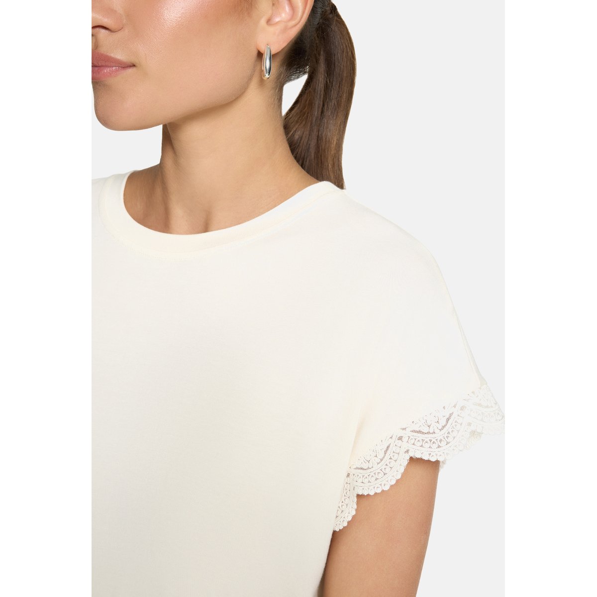 T-shirt en coton en dentelle eggnog, ZERO