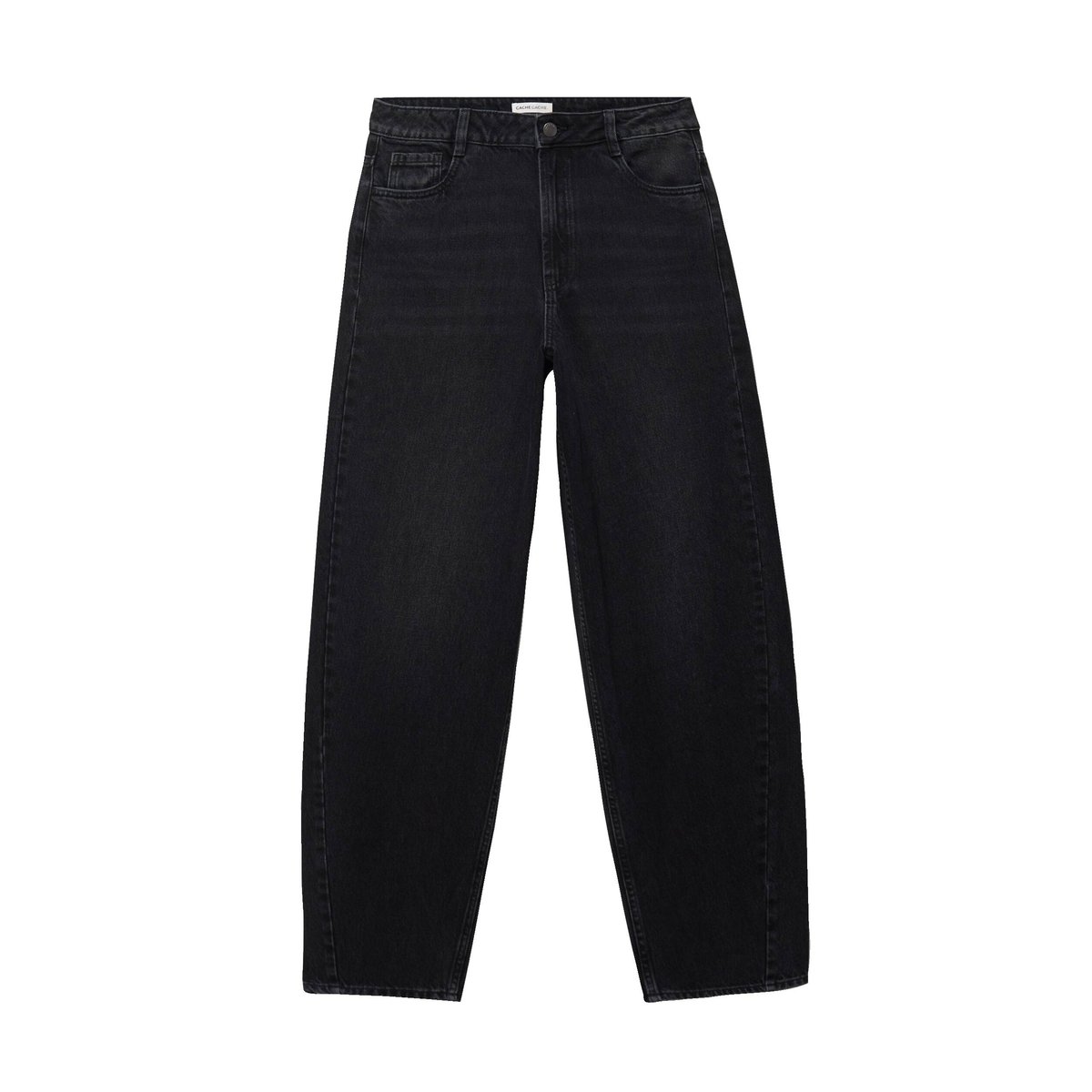 Jean barrel taille haute denim noir, CACHE CACHE