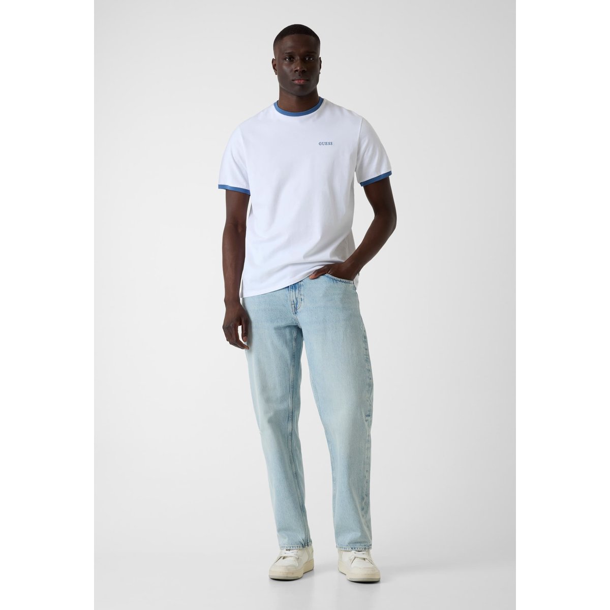 T-Shirt En Coton blanc, GUESS