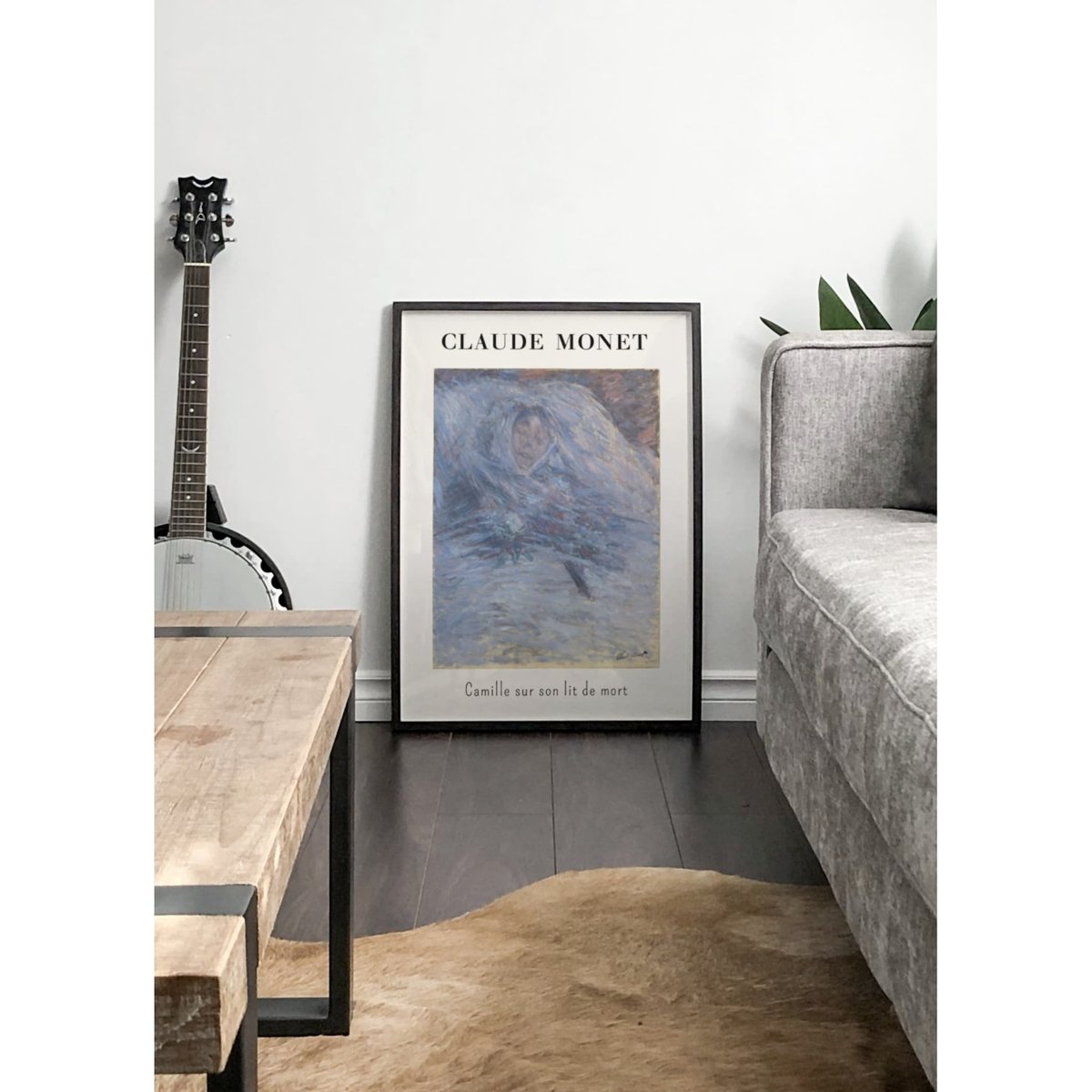 Affiche Claude Monet - Camille sur son Lit de Mort blanc, L'AFFICHERIE