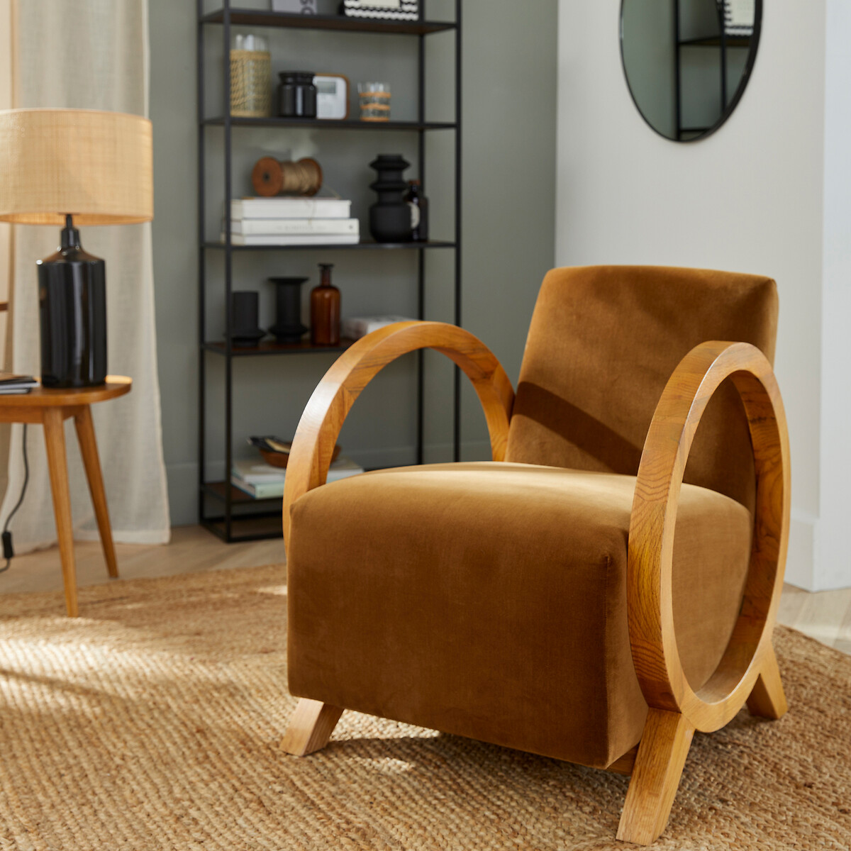 Sessel Berti, Vintage-Stil goldfarben ocker, LA REDOUTE INTERIEURS