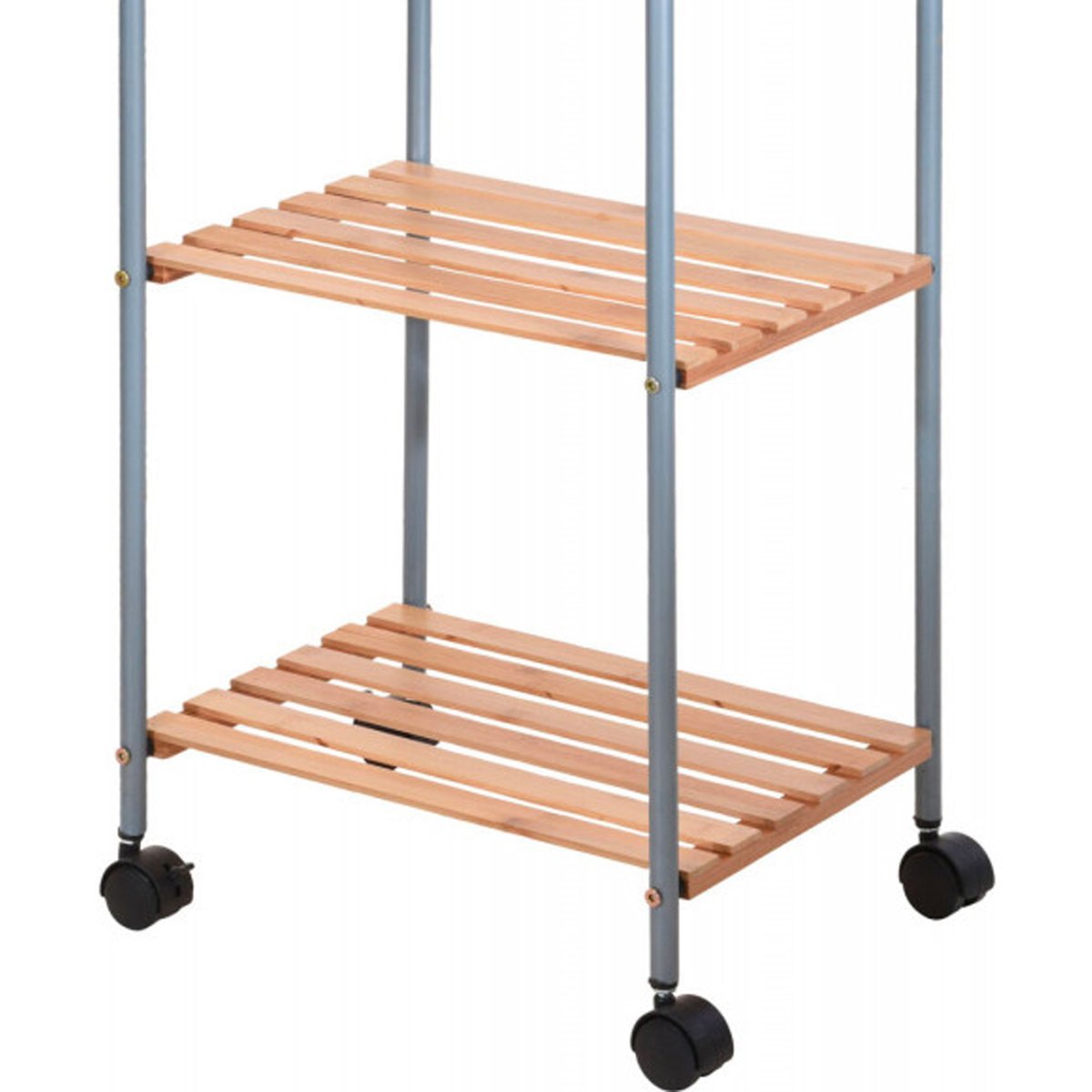 Charriot de Rangement pour Salle de bain en Métal et Bambou bois, WADIGA