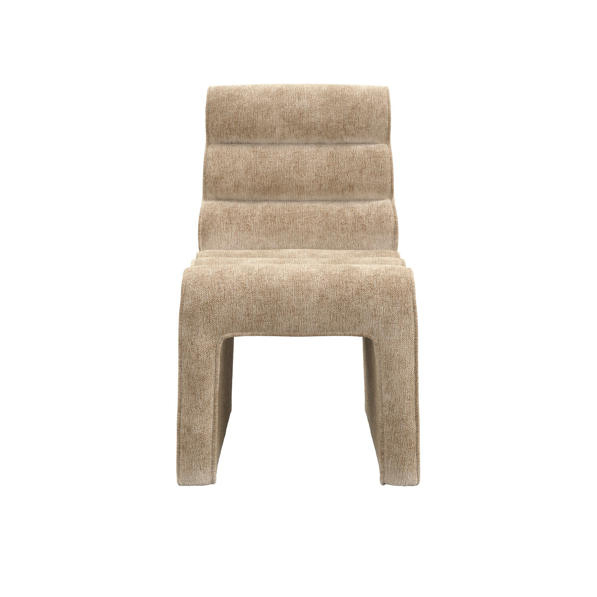 Chiara Sculptural Velvet Chenille Dining Chair beige, ÉDITÉ