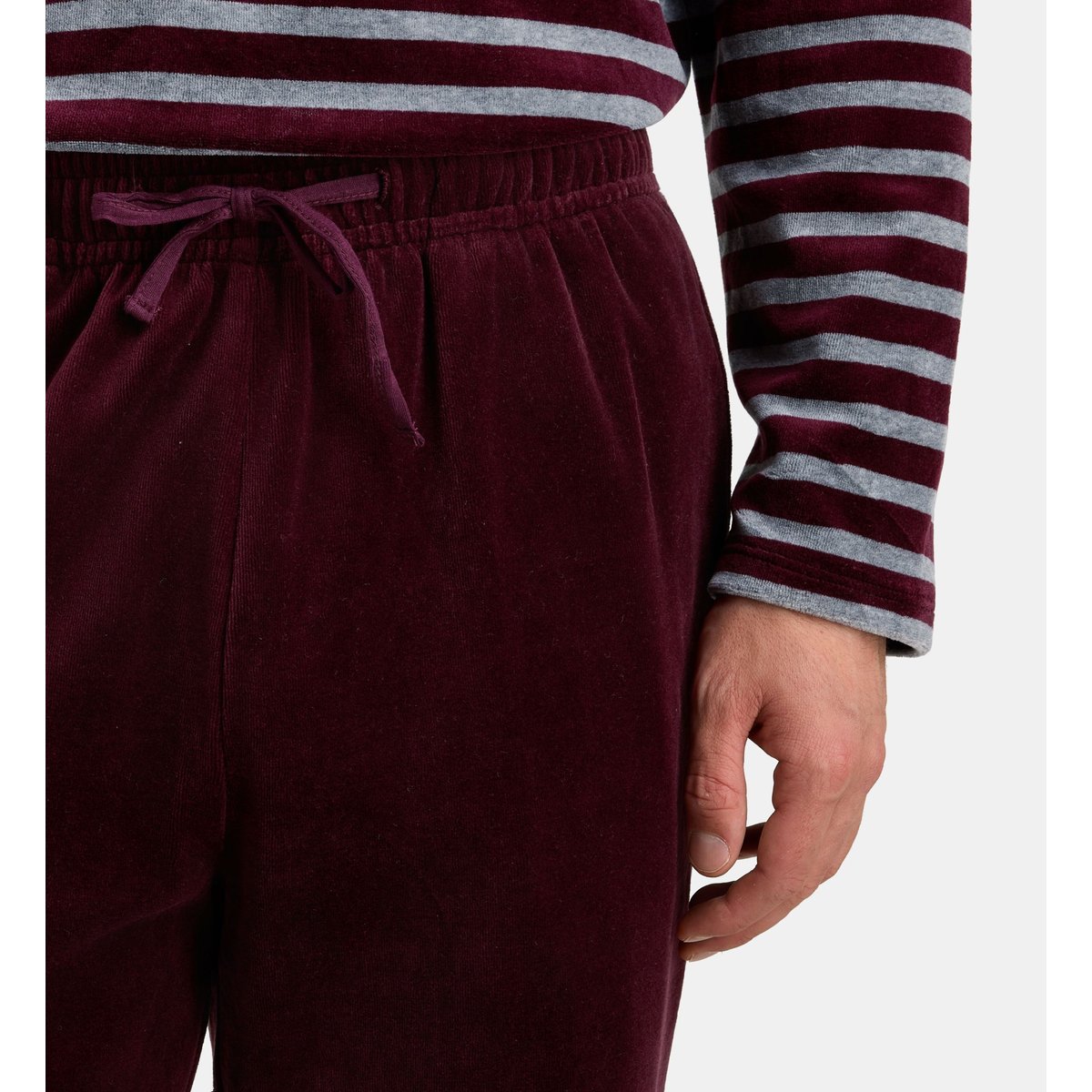 Ensemble pyjama long doker velours ras bordeaux, GALERIES LAFAYETTE