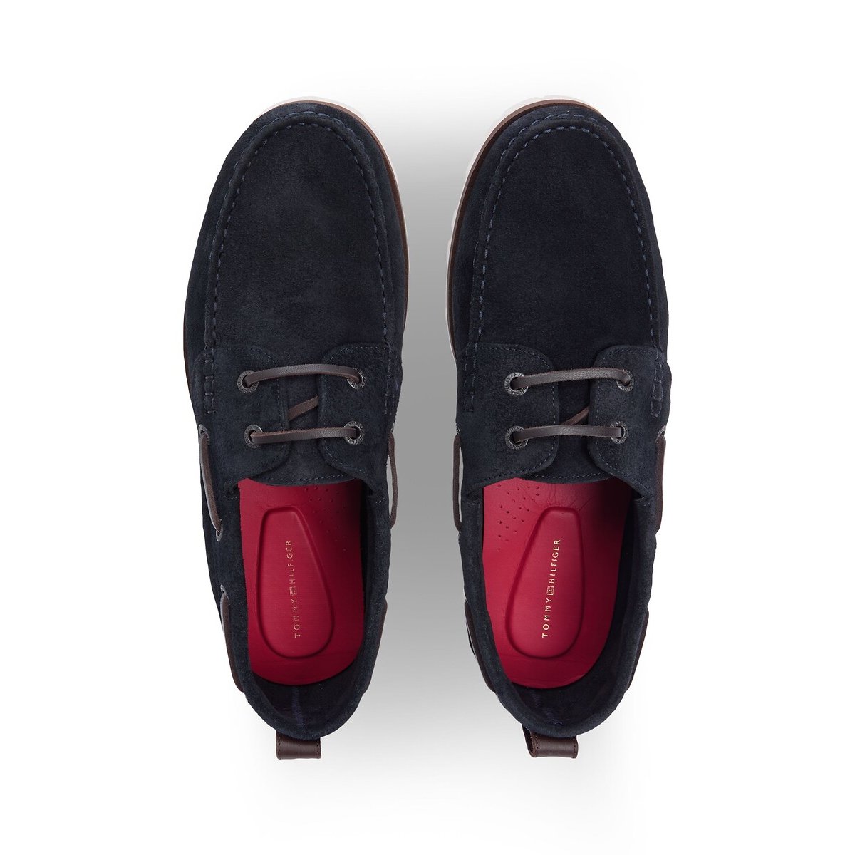 Chaussures bateau en cuir suédé bleu marine, TOMMY HILFIGER