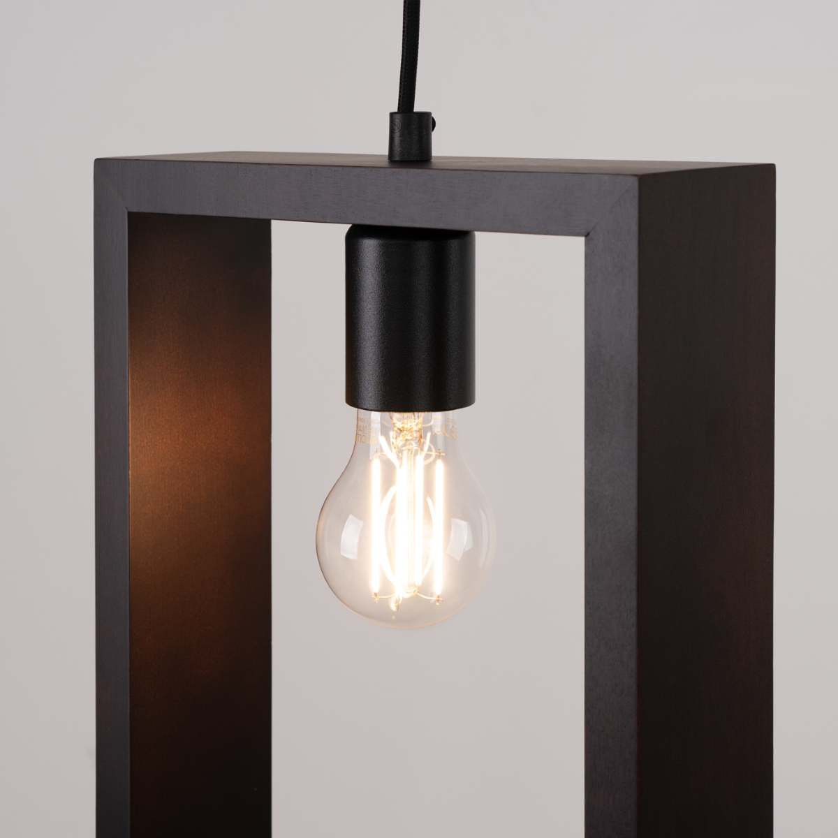 Suspension Acier Wengé E27 1 Aries marron, EDEN
