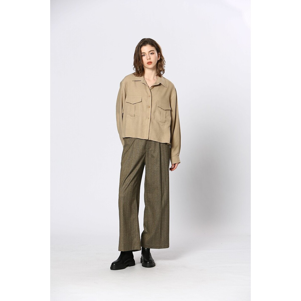 Long Sleeve Blouse beige, SEE U SOON