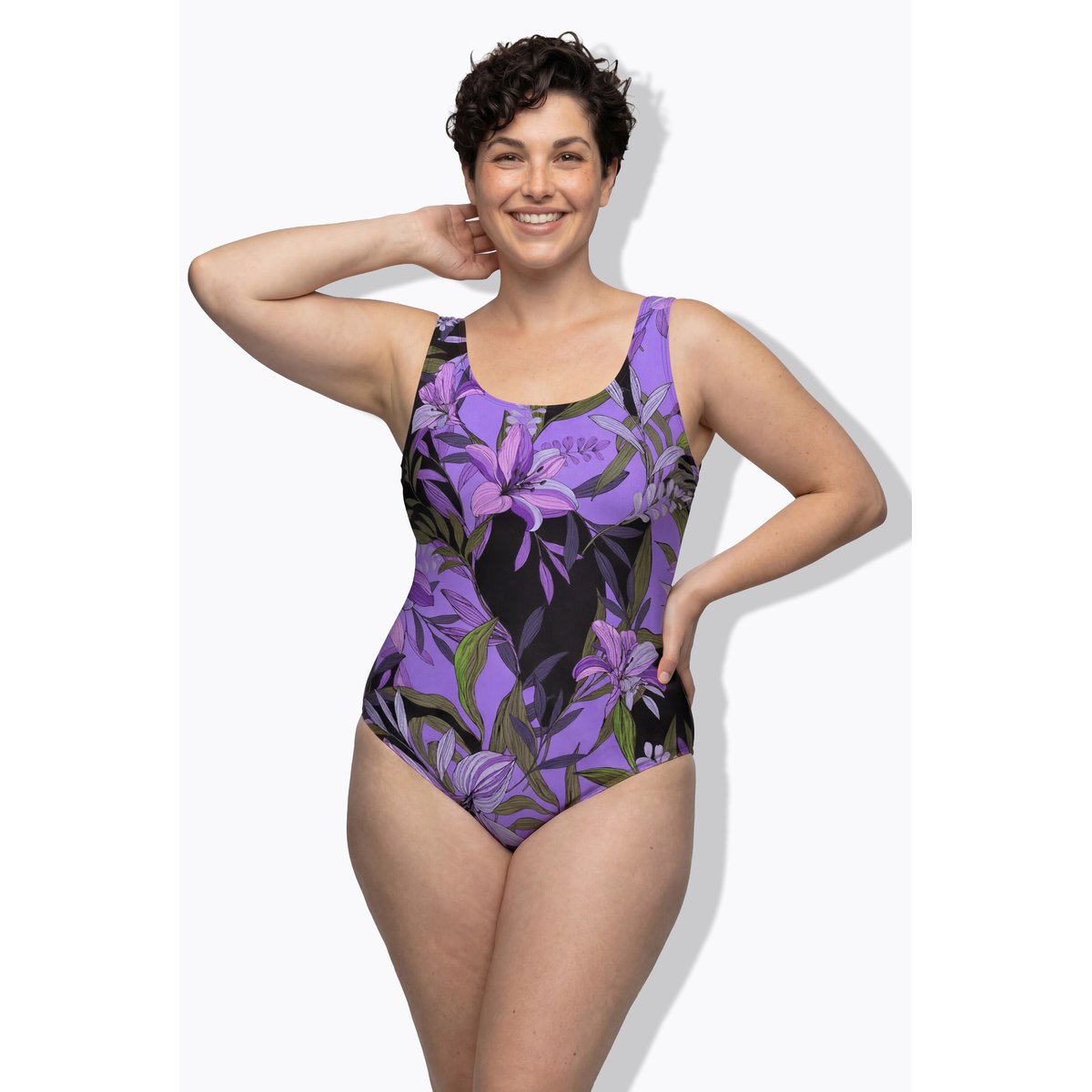 Maillot de bain motif lys noir, ULLA POPKEN