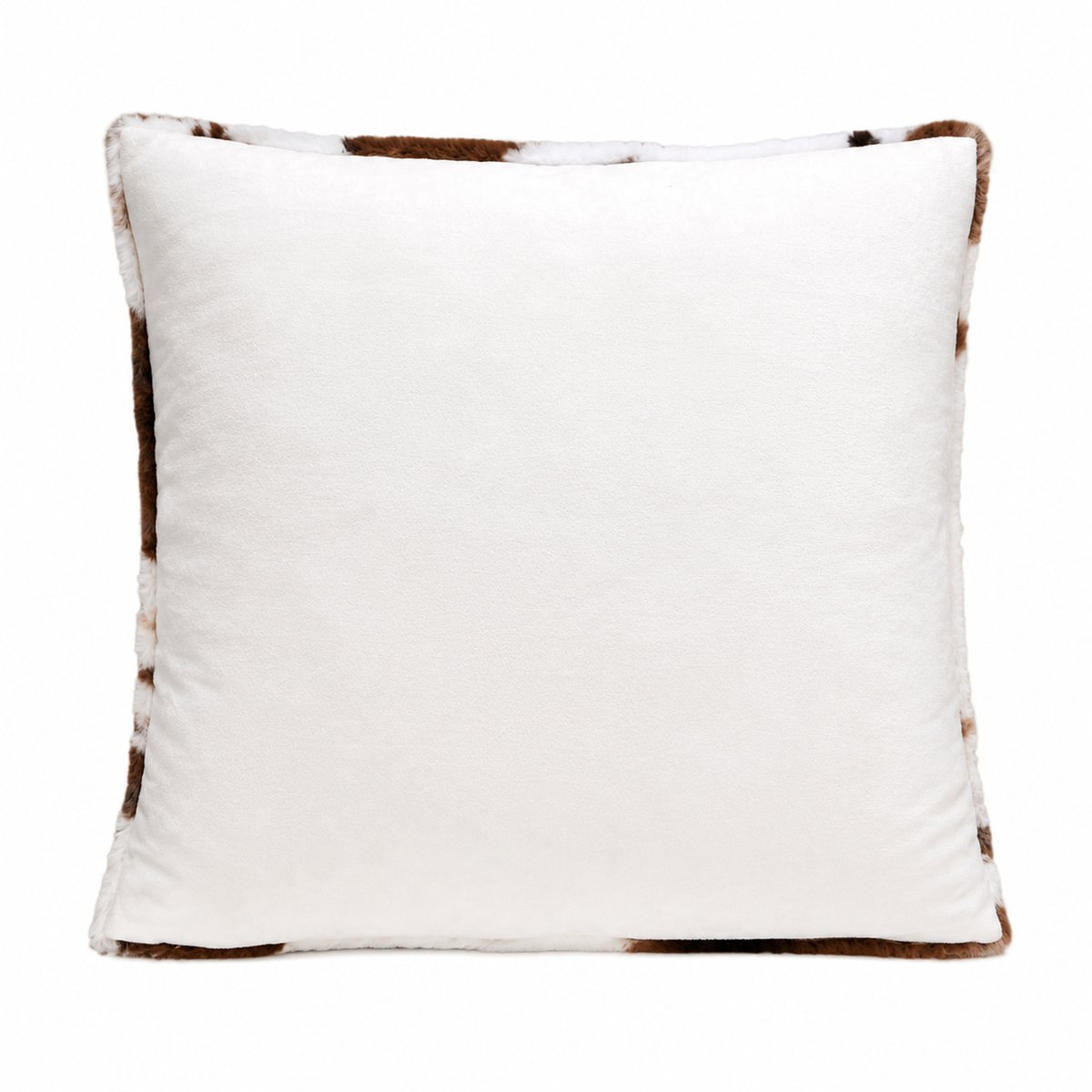 Coussin garni à motif peau de vache et dos en velours - QABANE marron foncé, HOME MAISON