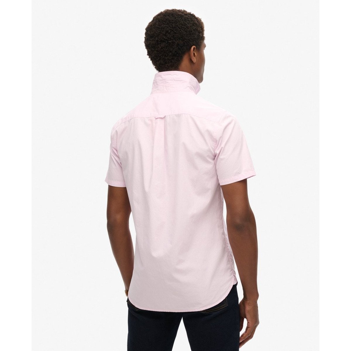 Chemise Oxford à manches courtes Premium University rose urbain, SUPERDRY