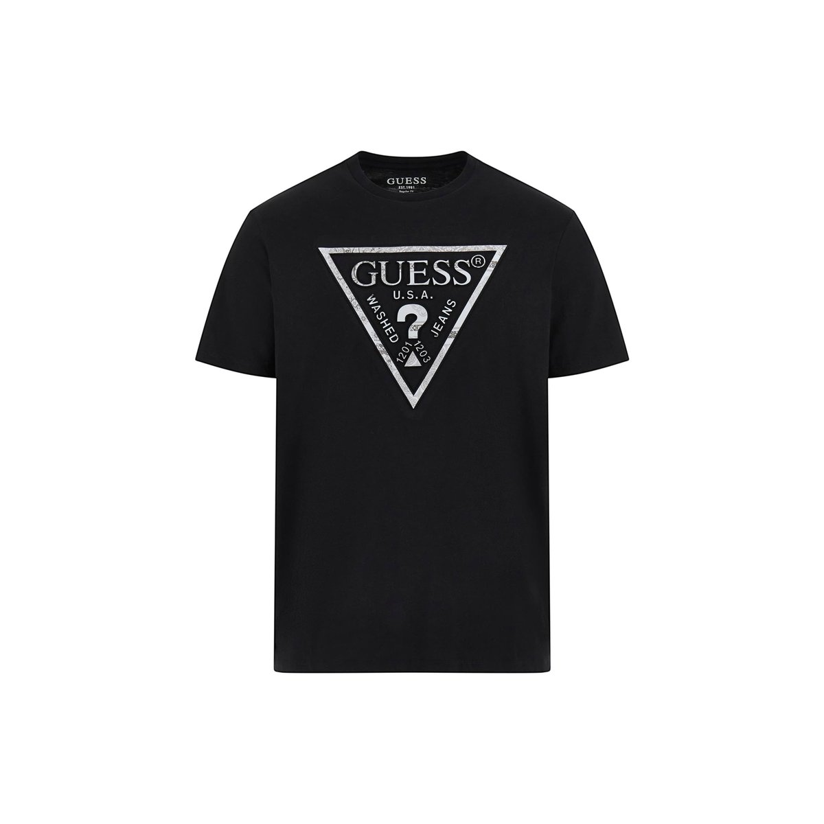 T-Shirt Logo Triangulaire noir, GUESS