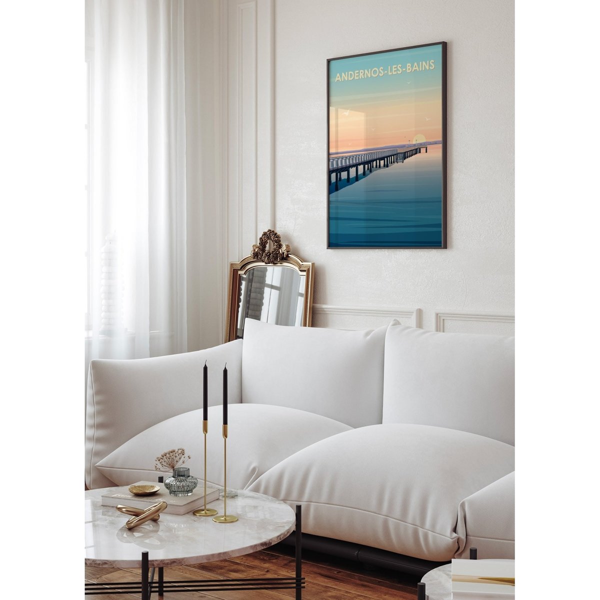 Affiche ville Andernos-les-Bains blanc, L'AFFICHERIE