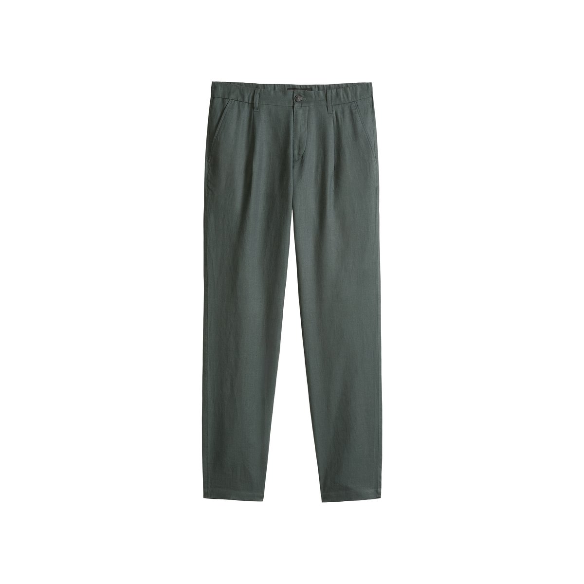 Pantalon en lin modèle Osby Jogger pleats avec ceinture élastique gris foncé, MARC O'POLO