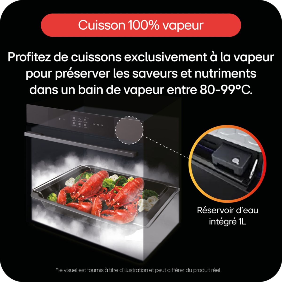 Four encastrable fonction vapeur WS9D7694CM FullSteam couleur unique, LG