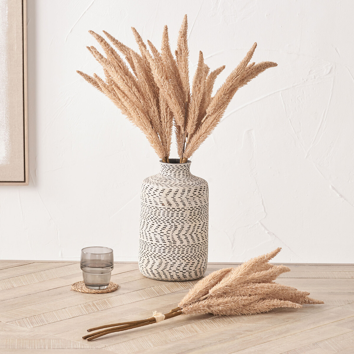 Set of 6 63cm Natural Apricot Foxtail Hand-Tied 3 Stem Bundles natural, SO'HOME