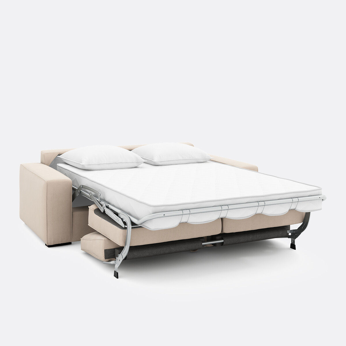 Divano-letto in velluto a coste sottili Premium HR, Cecilia ecru , LA REDOUTE INTERIEURS