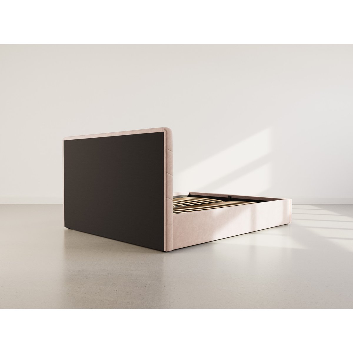 Lit coffre - PEONIS taupe, BEST MOBILIER