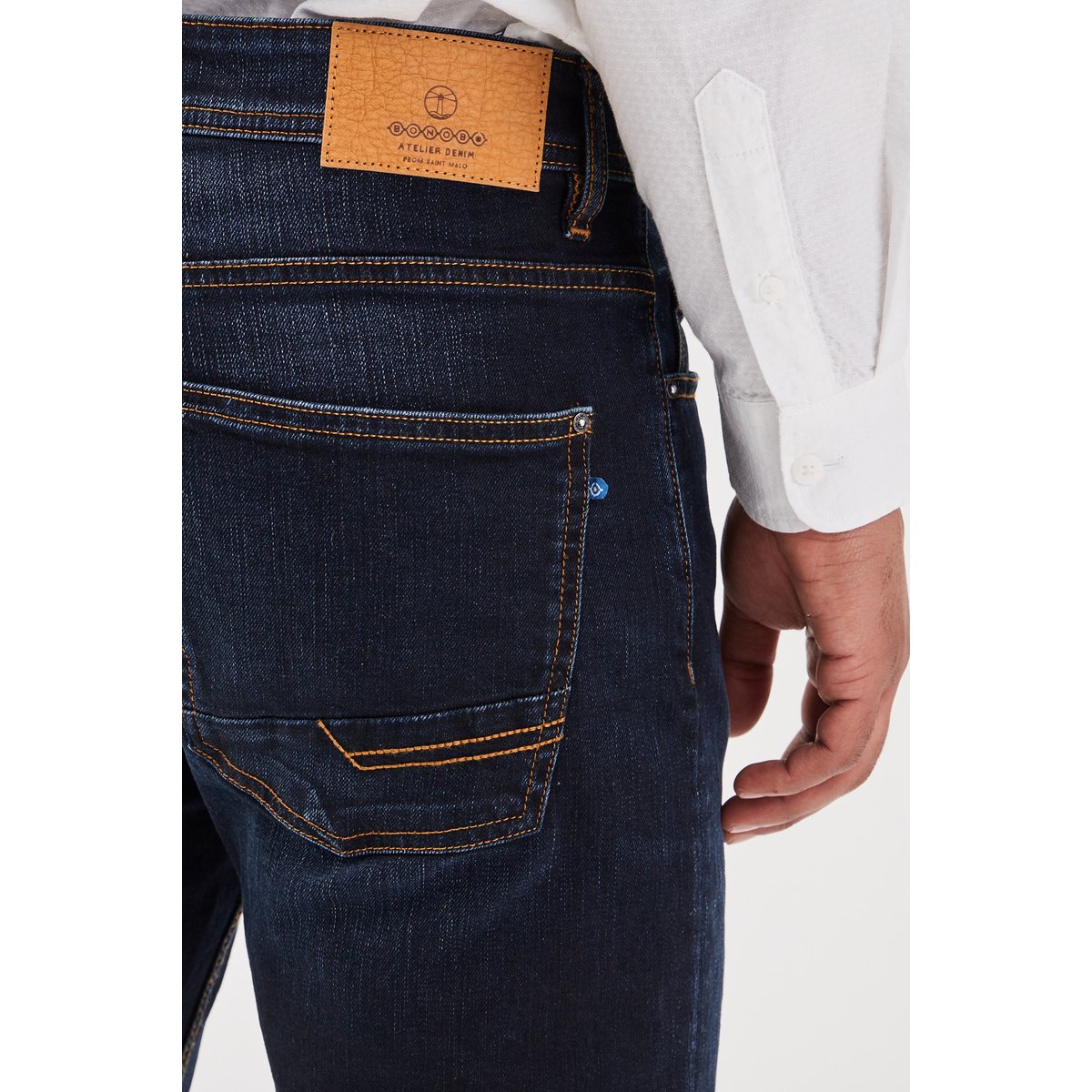 Jeans straight longueur 34 denim brut, BONOBO