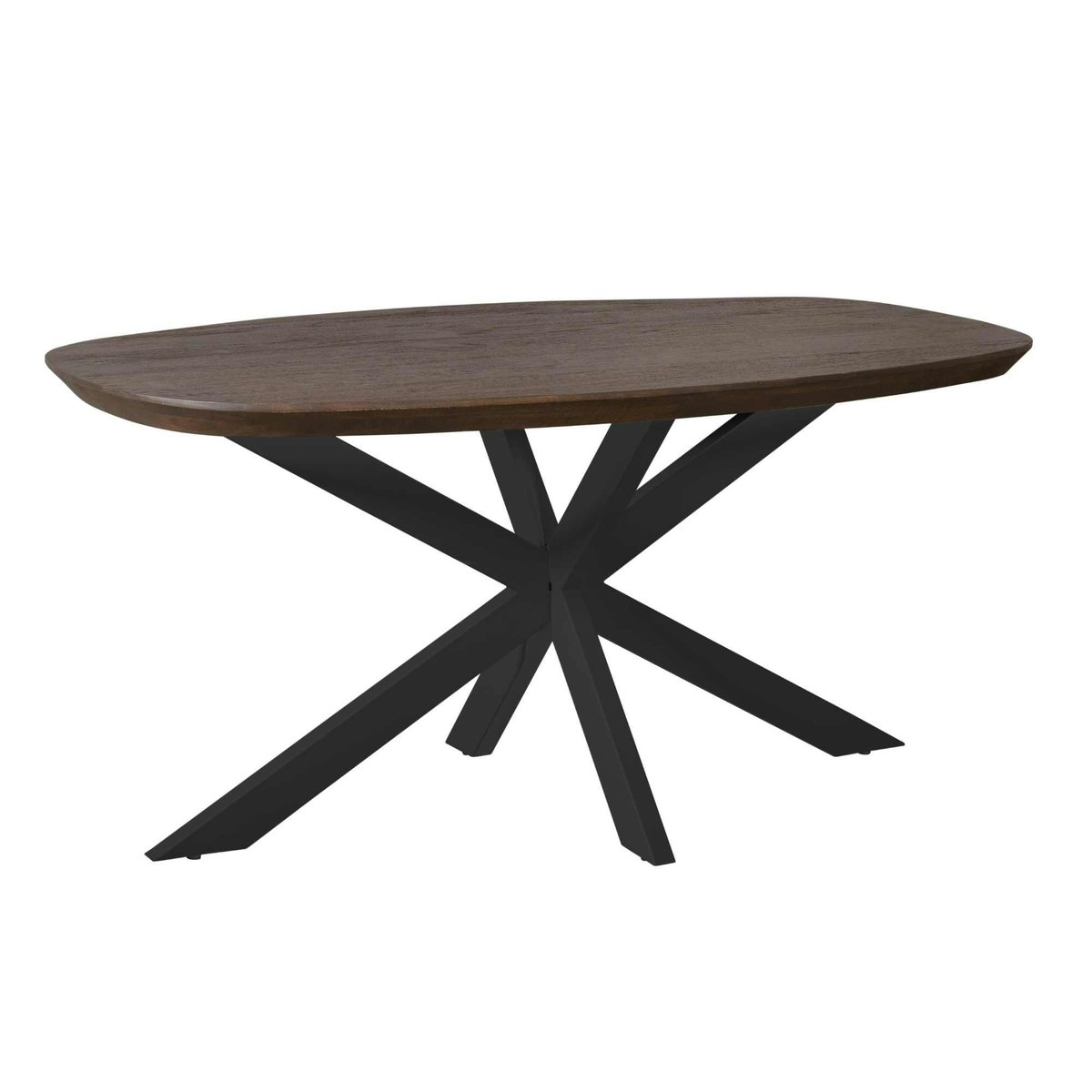 Table à manger 160 cm bords arrondis CORTINA marron / noir, PIER IMPORT