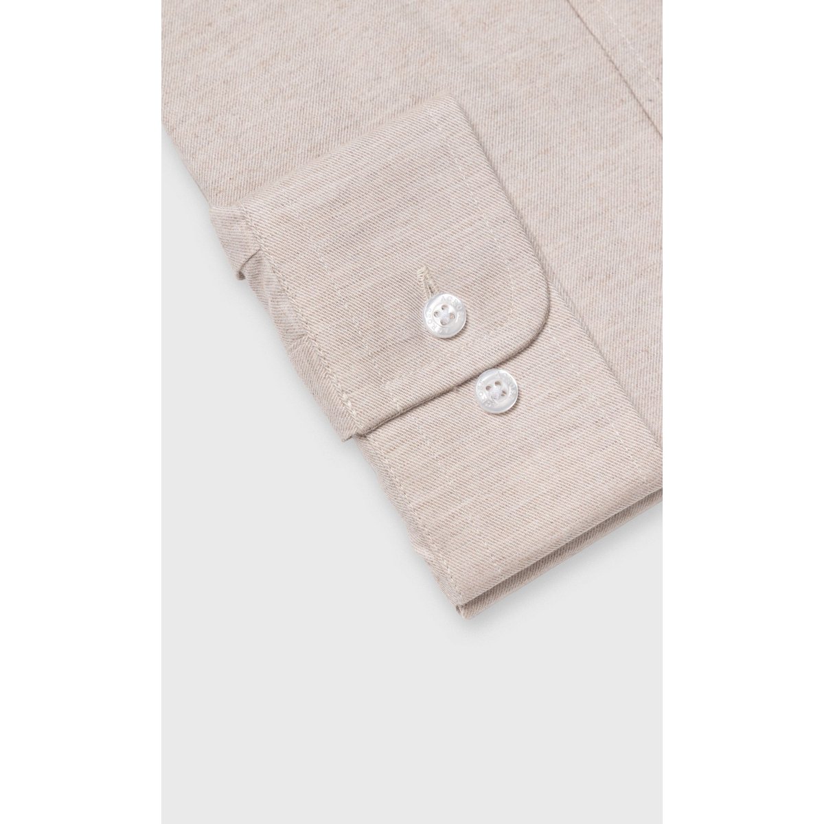 Chemise Confort fit en coton gratté beige, ACROSS
