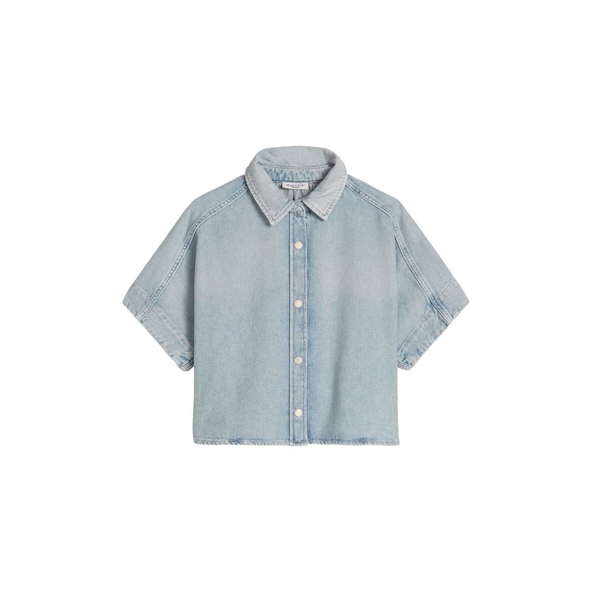 Blouse en jean relaxed en pur coton bleu clair, MARC O’POLO DENIM