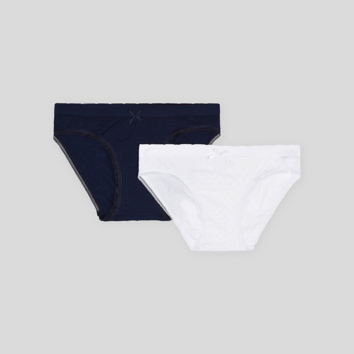 Lot de 2 culottes unis sans coutures, Oeko-Tex marine, MONOPRIX KIDS