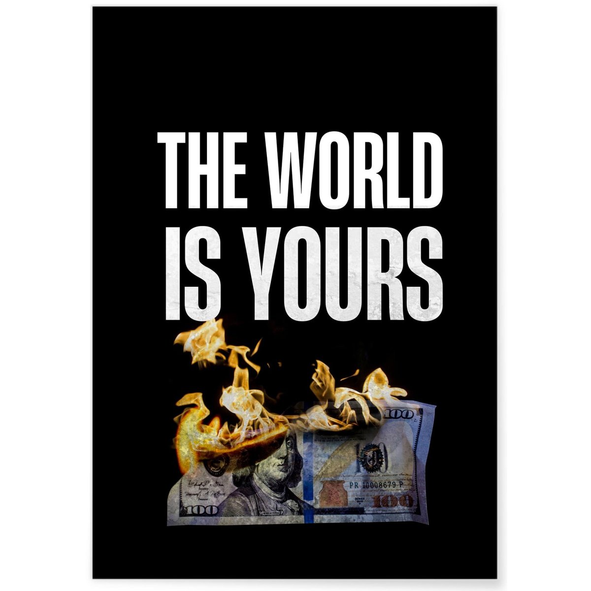 Affiche Motivation The World is Yours blanc, L'AFFICHERIE
