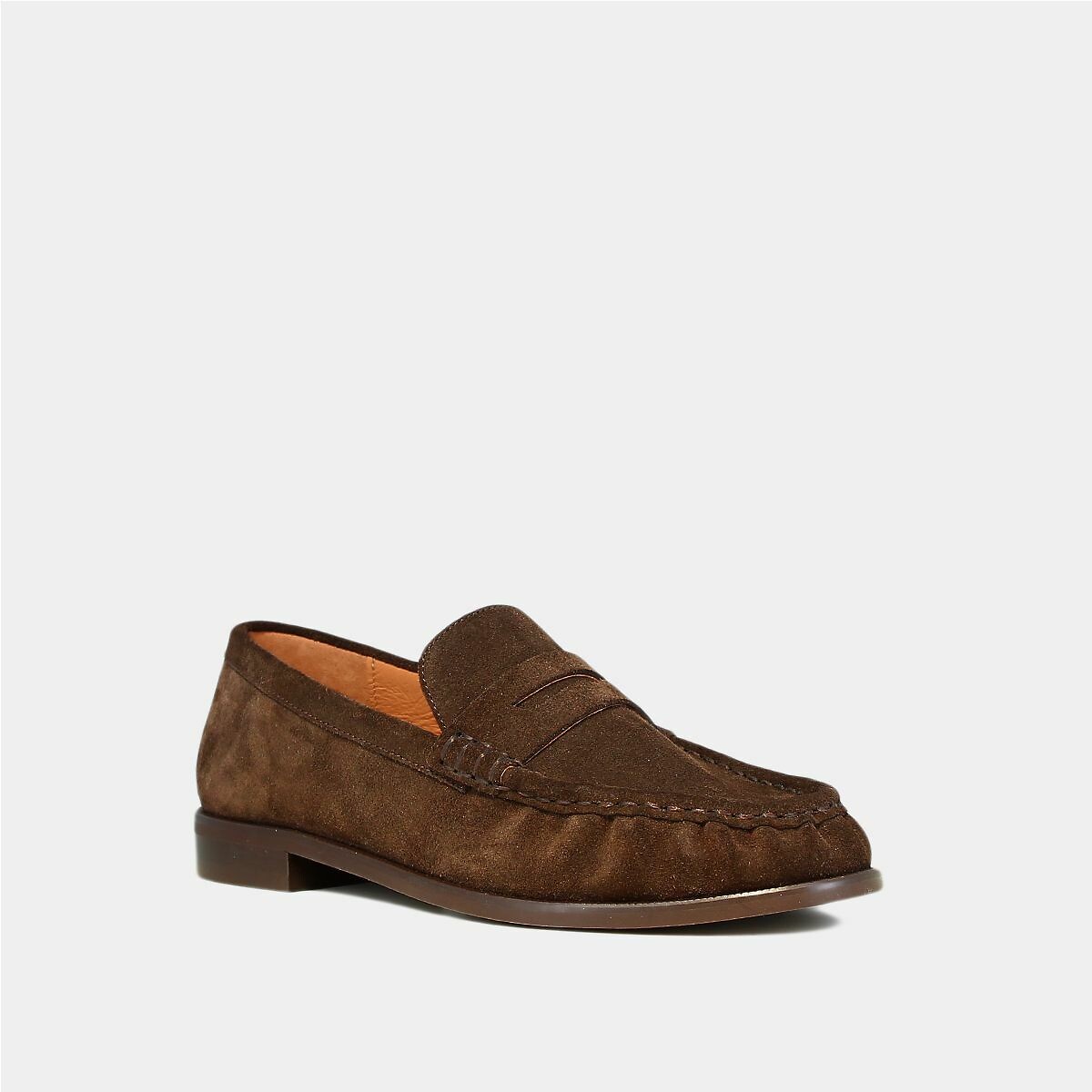 Mocassins em pele (croute), Delice castanho escuro, JONAK