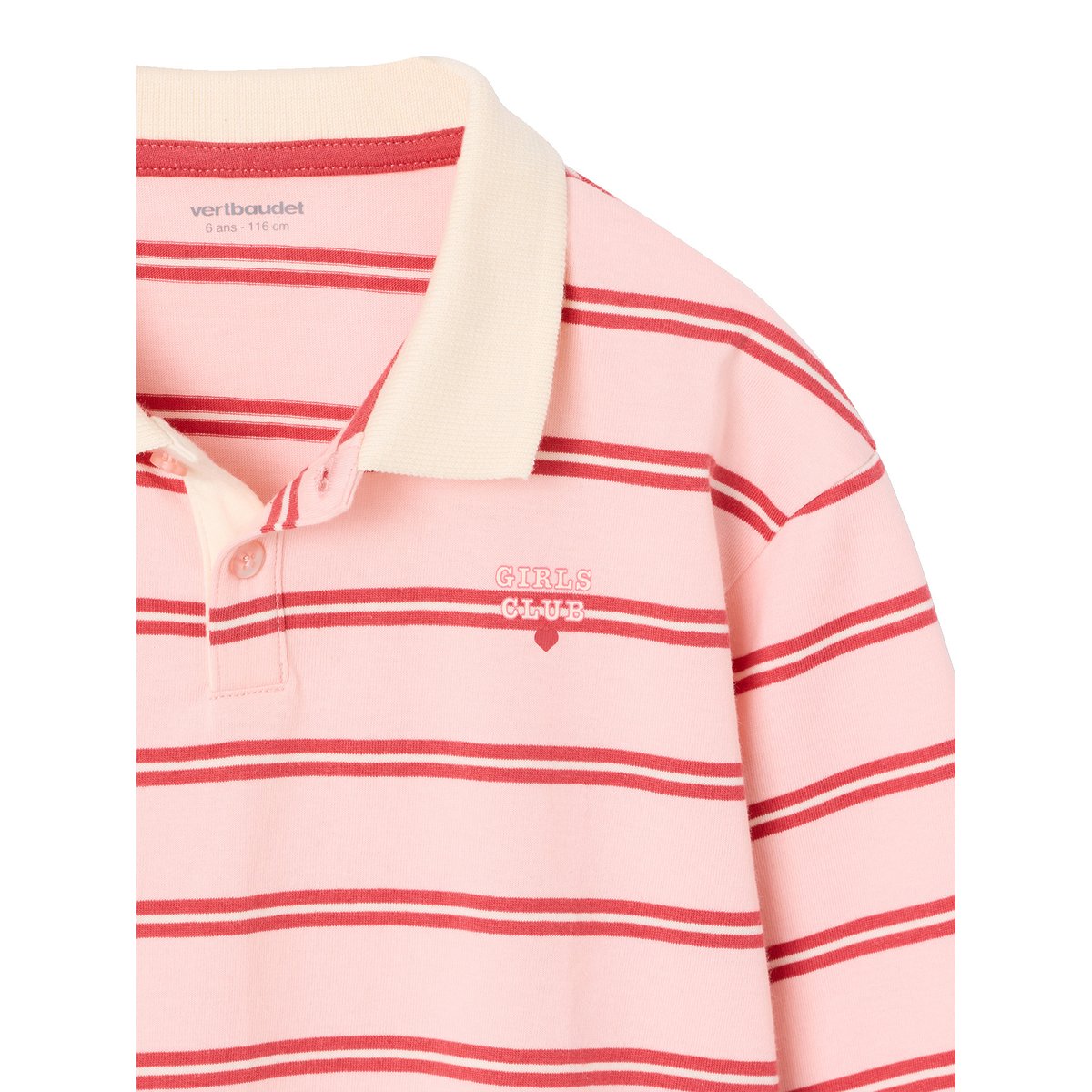 Polo manches longues rose bonbon, VERTBAUDET