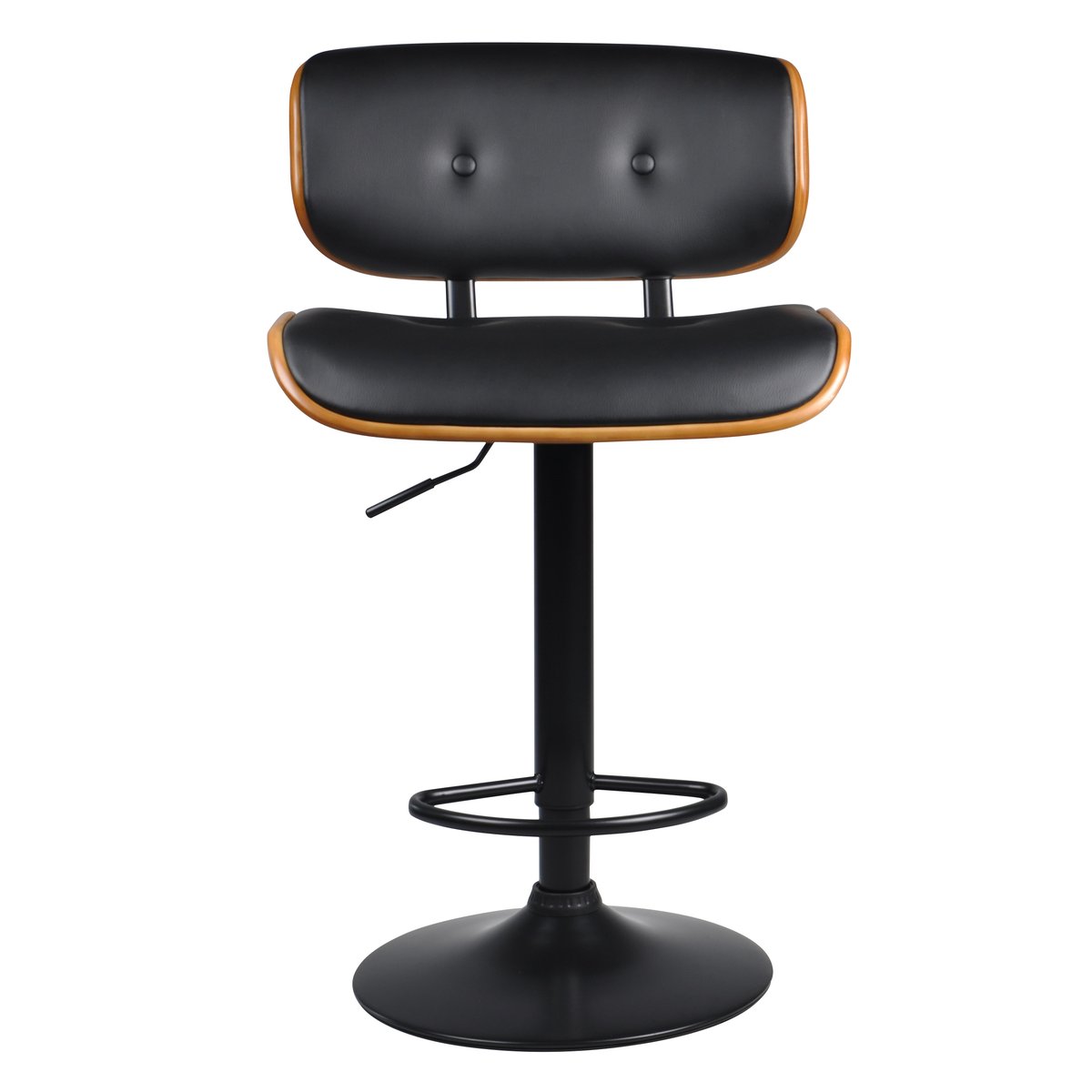 Chaise de bar réglable 65/86 cm en cuir synthétique - MELCHIOR noir, MAISON PAVANE