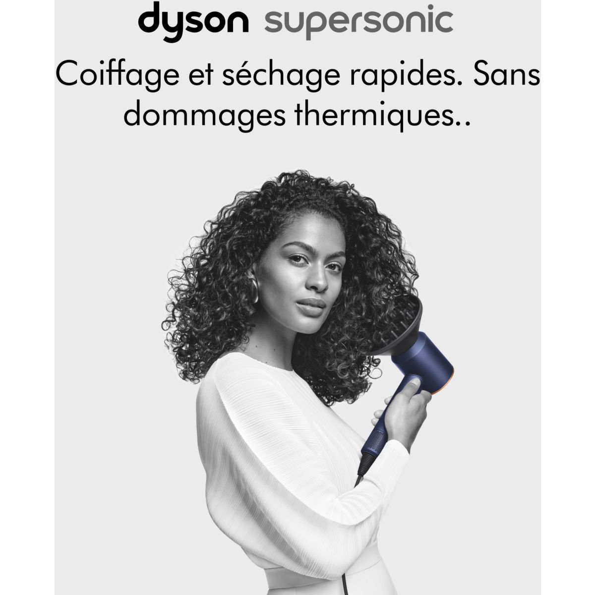 Sèche cheveux Supersonic cheveux bouclés à frisés Bleu de Prusse cuivré couleur unique, DYSON