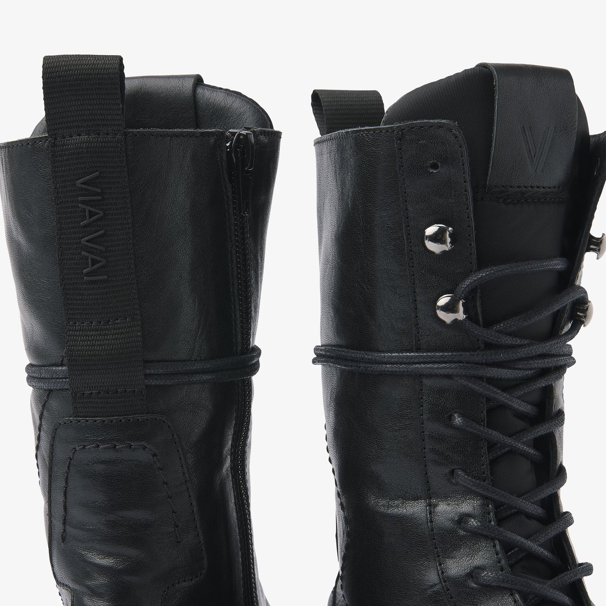 Boots en cuir ZIVA RAVE noir, VIA VAI