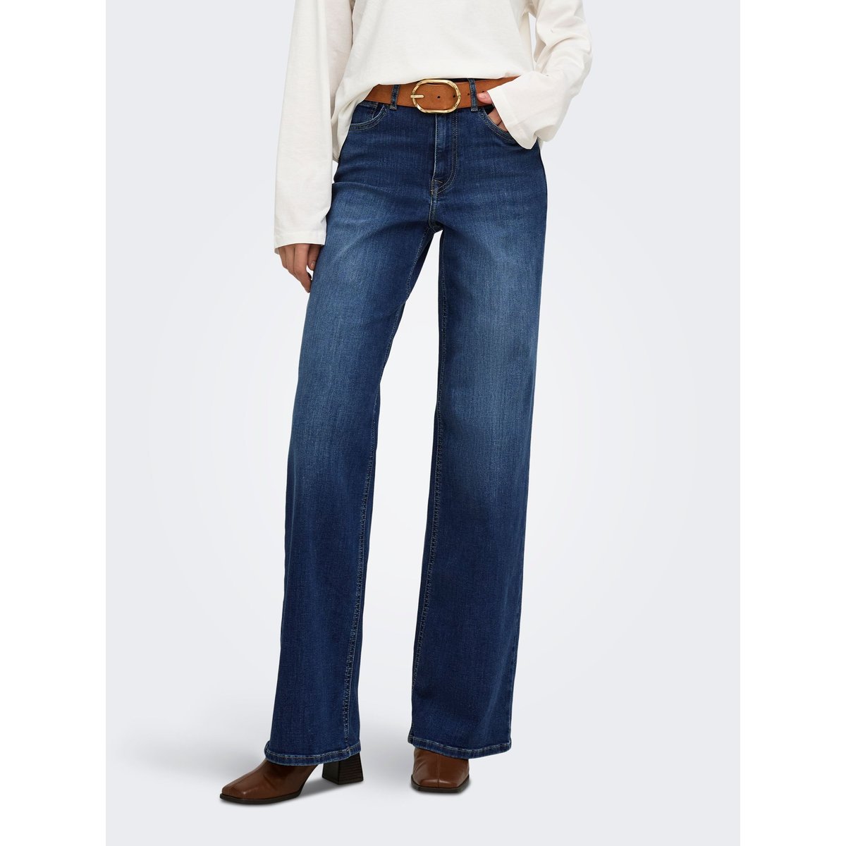 Jean À Jambe Large dark blue denim, ONLY