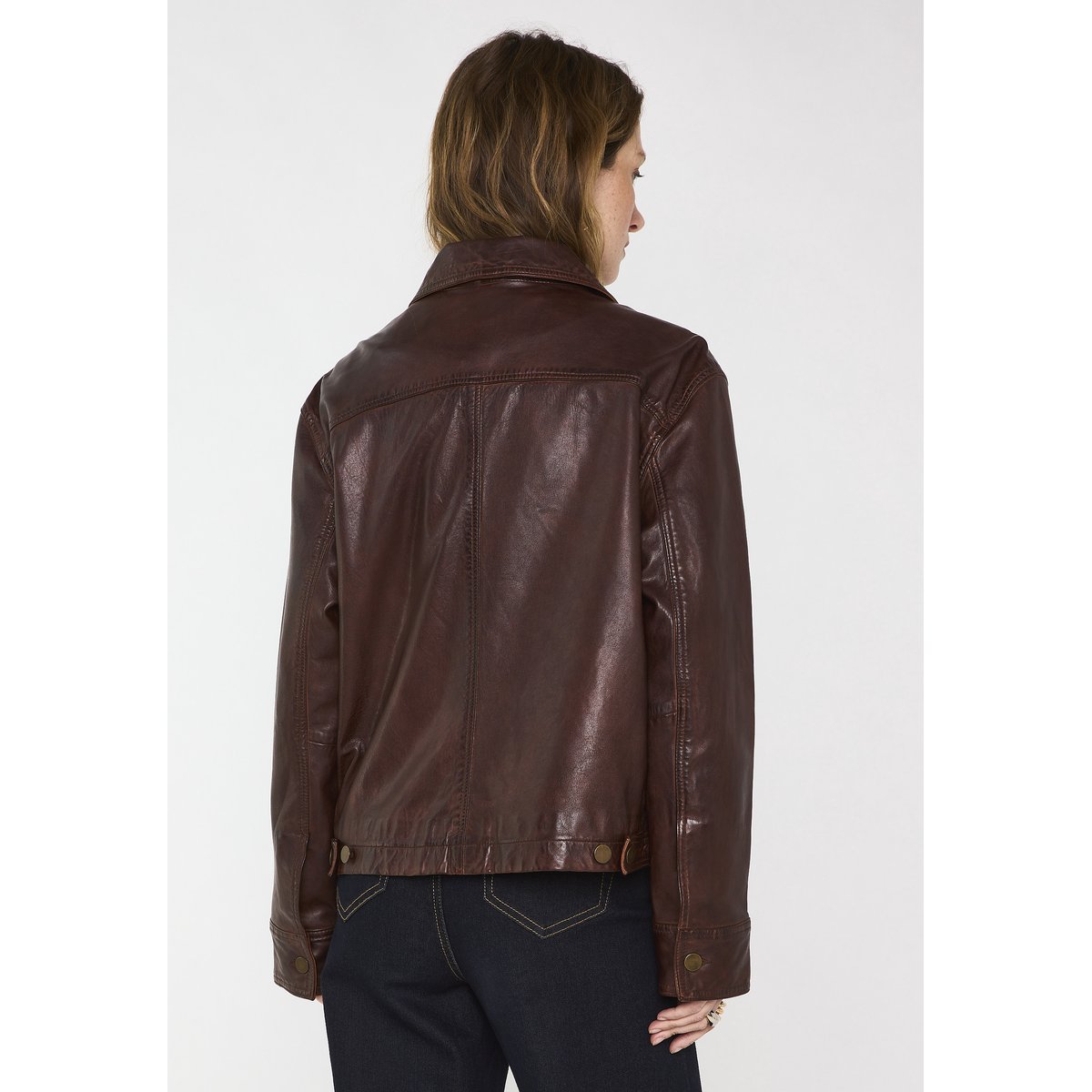 Blouson en 100% cuir CARLA brique, Maison 123