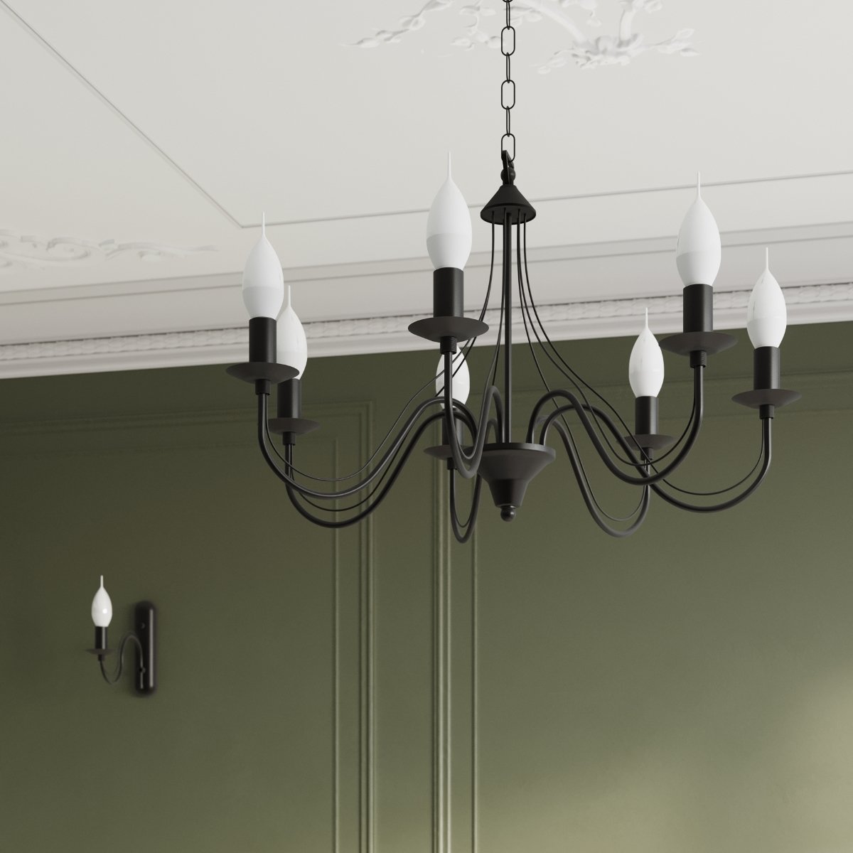 Applique Acier Noir E14 1 Minerwa noir, EDEN