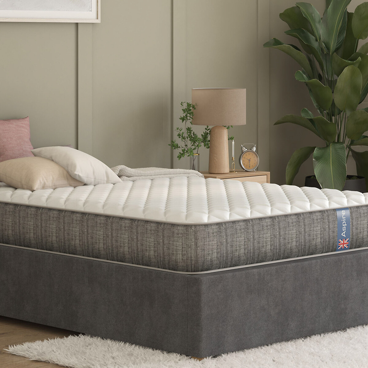 Pocket+ and Recycled Foam Hybrid Mattress white, ASPIRE