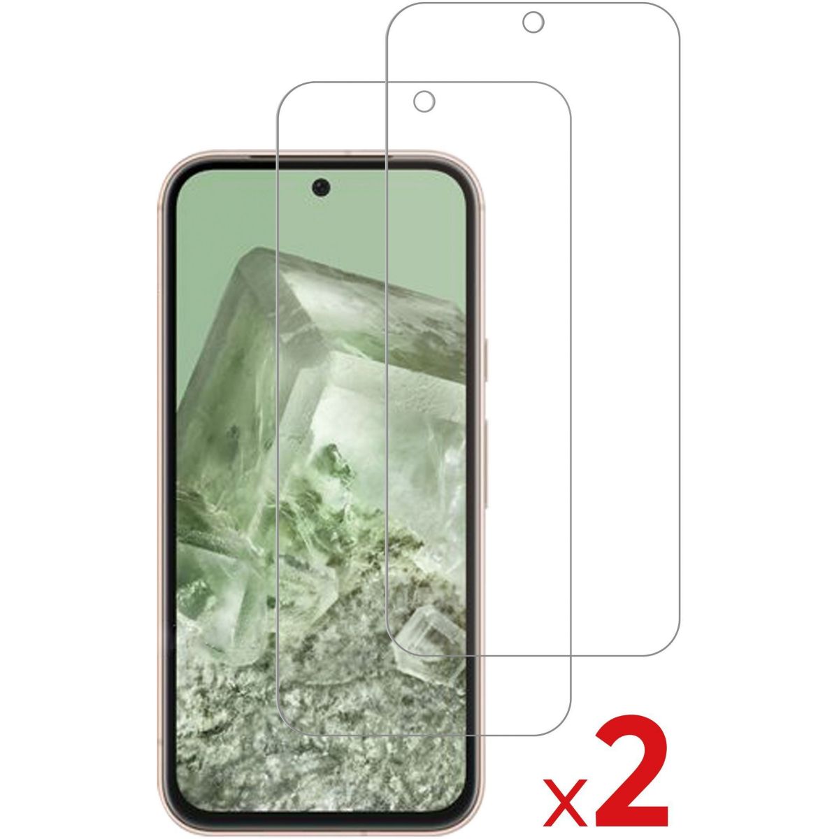 Protège écran Google Pixel 8A verre trempé x2 couleur unique, ESSENTIEL B